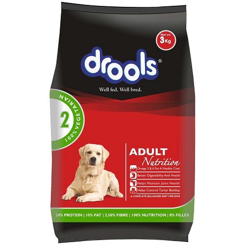 Drools 100% Vegetarian Adult Dog Food, 3 KG Pack at Best Price