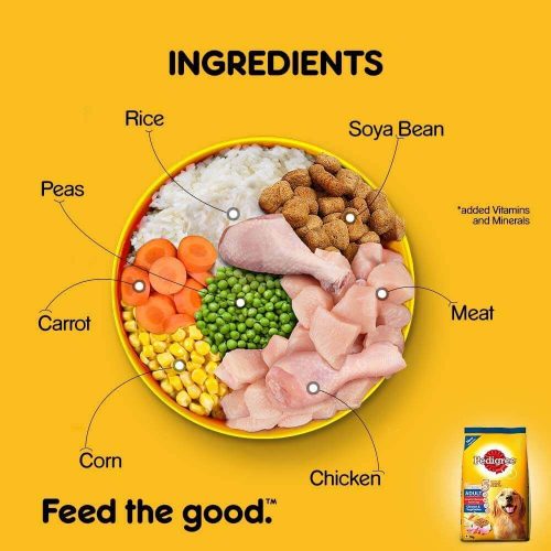 Pedigree Adult Dry Dog Food Chicken and Vegetables Ingredients