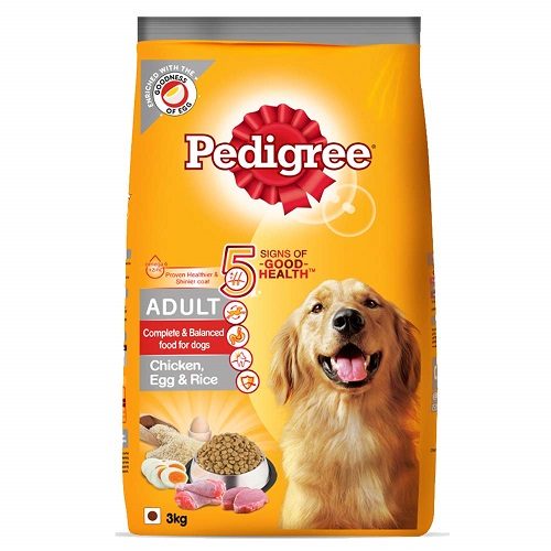 Pedigree Adult Dry Dog Food, (High Protein Variant) Chicken Egg and Rice, 3 KG Pack at Best Price