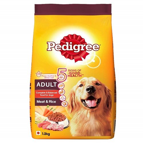 Pedigree Adult Dry dog Food, Meat and Rice, 1.2 KG Pack at Best Price