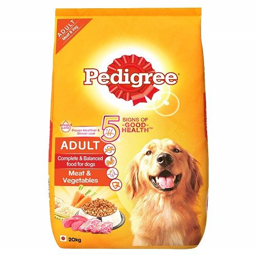 Pedigree Adult Dry dog Food, Meat and Rice, 20 KG Pack at Best Price