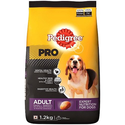 Pedigree PRO Expert Nutrition Adult Small Breed Dogs (9 Months Onwards) Dry Dog Food, 1.2 KG Pack at Best Price