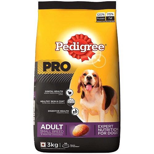 Pedigree PRO Expert Nutrition Adult Small Breed Dogs (9 Months Onwards) Dry Dog Food, 3 KG Pack at Best Price