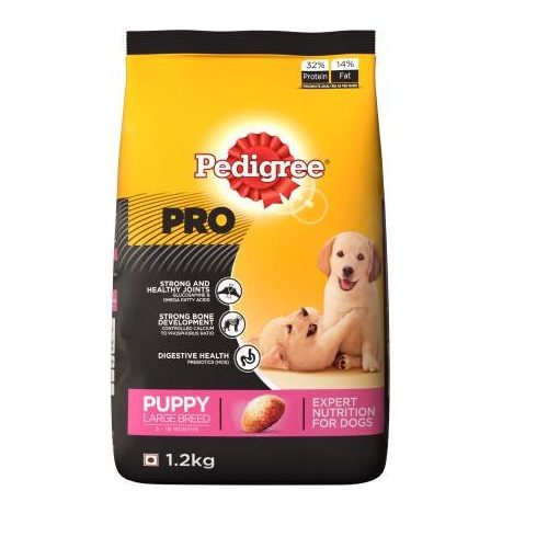 Pedigree PRO Expert Nutrition Large Breed Puppy (3-18 Months) Dry Dog Food, 1.2 KG Pack at Best Price