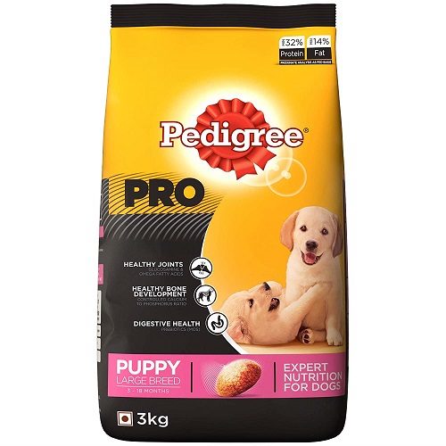 Pedigree PRO Expert Nutrition Large Breed Puppy (3-18 Months) Dry Dog Food, 3 KG Pack at Best Price