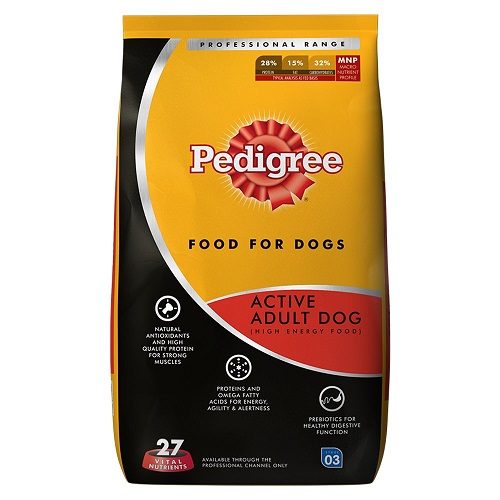 Pedigree Professional Active Adult Dog Food, 10 KG Pack at Best Price