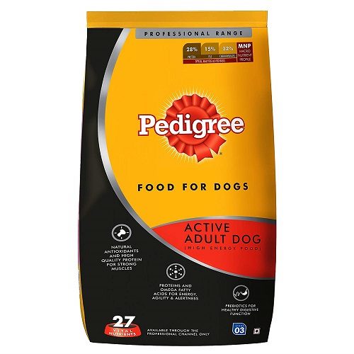 Pedigree Professional Active Adult Dog Food, 20 KG Pack at Best Price