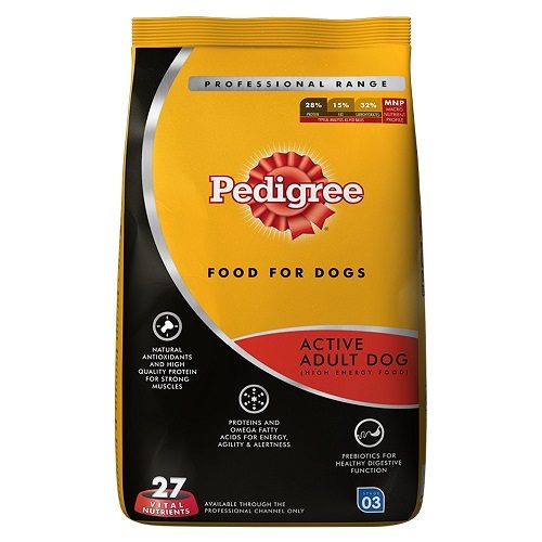 Pedigree Professional Active Adult Dog Food, 3 KG Pack at Best Price