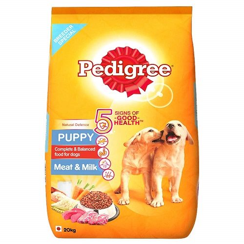 Pedigree Puppy Dry Dog Food, Meat and Milk, 20 KG Pack at Best Price
