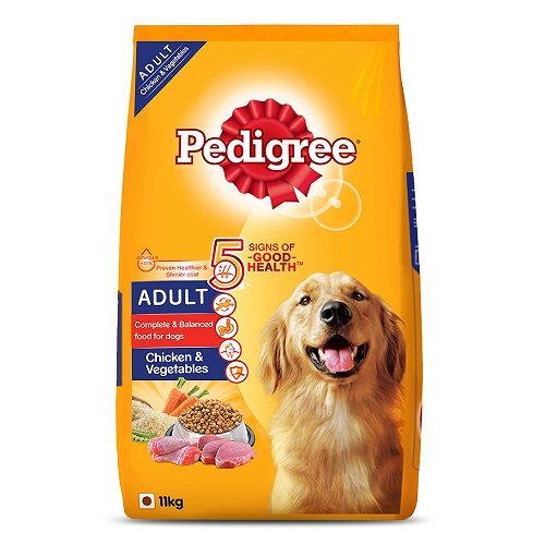 Pedigree Adult Dry dog Food, Chicken and Vegetables, 11 KG Pack at Best Price